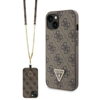 Etui Guess GUHCP13MP4TDSCPW na iPhone 13 - brązowe Crossbody 4G Metal Logo