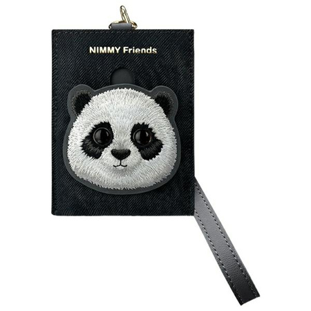 Nimmy Zestaw 3w1 torebka na telefon +    portfel + etui na lokalizator czarny/black Big Eyed Pet 2.0 Panda