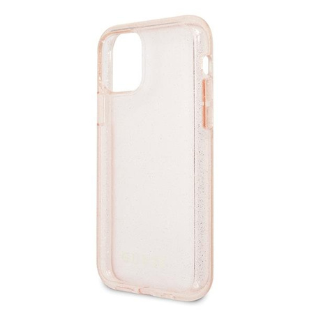 Guess GUHCN65PCGLPI iPhone 11 Pro Max różowy/pink hard case Glitter