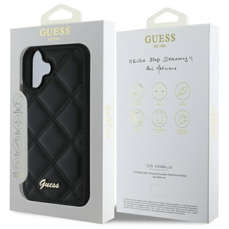 GUESS ETUI HARDCASE DO IPHONE 16 PLUS 6.7 QUILTED METAL LOGO WYSOKA JAKOŚĆ