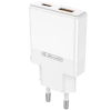 JELLICO ładowarka sieciowa EU57 PD 20W 1xUSB-C + 1xUSB QC3.0 + kabel USB-C - USB-C Biały