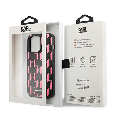 KARL LAGERFELD POKROWIEC DO IPHONE 13 PRO MAX 6,7 MONOGRAM PLAQUE Z OCHRONĄ
