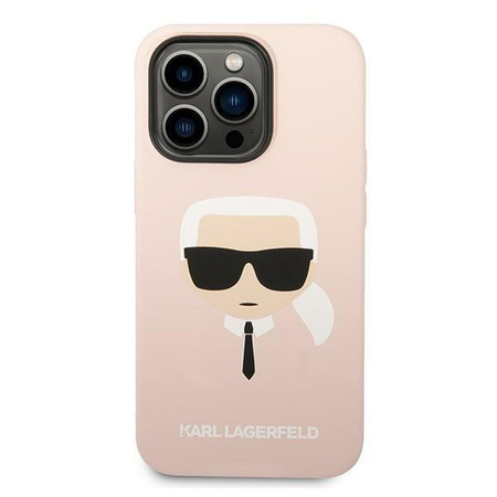 Karl Lagerfeld KLHMP14LSLKHLP iPhone 14 Pro 6,1" hardcase jasnoróżowy/light pink Silicone Karl`s Head Magsafe