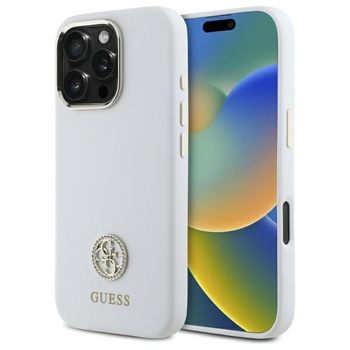 GUESS CASE HARD DO IPHONE 16 PRO 6.3 SILICONE LOGO STRASS 4G LUKSUSOWE