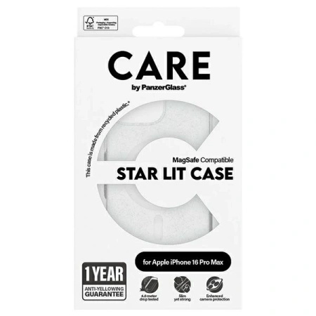 Etui CARE by PanzerGlass Flagship Star Lit Case z MagSafe na iPhone 16 Pro Max - białe