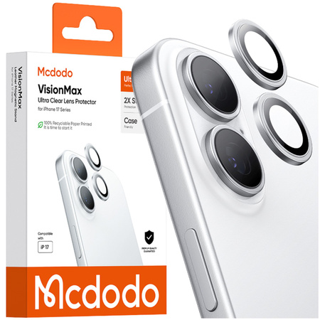 MCDODO SZKŁO HARTOWANE NA APARAT OCHRONNE DO APPLE IPHONE 17 TYŁ SREBNE