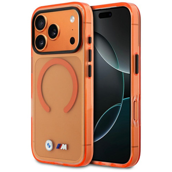Etui BMW M IML Metal Logos MagSafe do    iPhone 17 Pro pomarańczowy