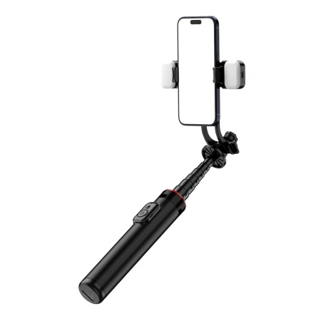 HURTEL SELFIE STICK TELESKOPOWY TRIPOD 1.3M DO TELEFONÓW Z LAMPĄ PODWÓJNĄ