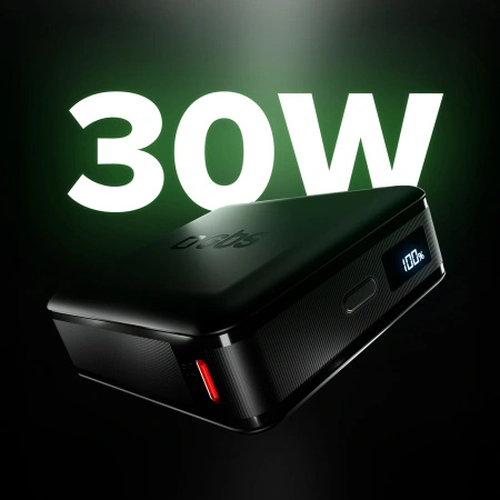 Powerbank SBS HD 30W 10000mAh USB-C z wyświetlaczem LCD - czarny