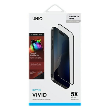 UNIQ SZKŁO HARTOWANE OPTIX VIVID DO IPHONE 16 PLUS 15 PLUS 14 PRO MAX