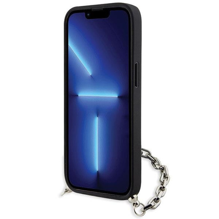 Etui Karl Lagerfeld Saffiano Monogram Chain KLHCP14SSACKLHPK na iPhone 14 - czarne