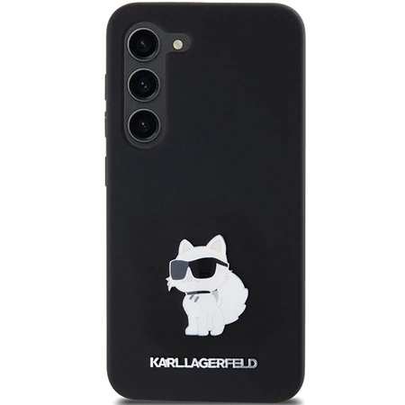 Etui Karl Lagerfeld Silicone Choupette Metal Pin na Samsung Galaxy S23 - czarne