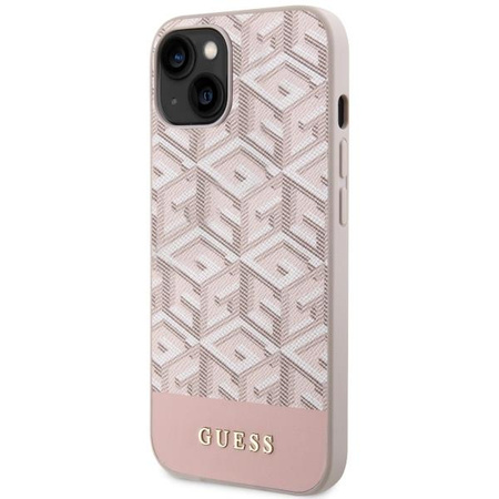 Etui Guess GUHMP14SHGCFSEP na iPhone 14 - różowe GCube Stripes MagSafe