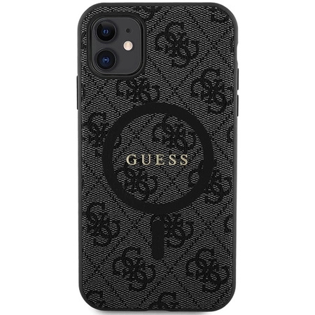 Etui Guess 4G Collection Leather Metal Logo MagSafe na iPhone 11 / XR - czarne
