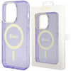Etui Guess GUHMP14LHCMCGU na iPhone 14 Pro purpurowy/purple hardcase Glitter Gold MagSafe