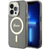 Etui Guess GUHMP14LHCMCGK na iPhone 14 Pro - czarne Glitter Gold MagSafe