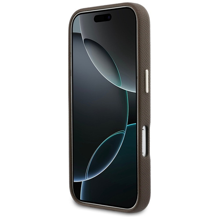 Etui Guess FW Resin Logo do iPhone 17 Pro brązowy