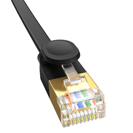 Baseus szybki kabel sieciowy RJ45 cat. 7 10Gbps 2m płaski czarny