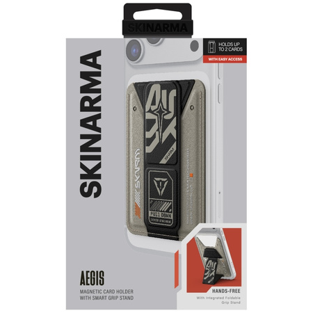 Portfel Skinarma Kado Aegis Magnetic     Cardholder Grip Stand szary