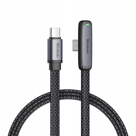 MCDODO KABEL USB-C KĄTOWY SZYBKIE ŁADOWANIE USB TYP C 3A 65W CZARNY 2M