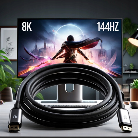 CO2 KABEL DISPLAYPORT 1.4 PRZEWÓD DO MONITORA DP - DP FHD 240Hz 8K 60HZ 1M