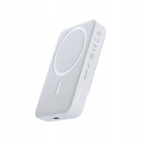 MCDODO POWERBANK BEZPRZEWODOWY 10000MAH 20W INDUKCYJNY + KABEL USB-C DO MAGSAFE IPHONE 12 13 14 15 MINI PLUS PRO MAX BIAŁY