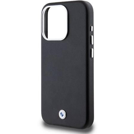 Etui BMW Signature Wrapped Metal MagSafe na iPhone 15 Pro - czarne