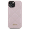 Etui Guess Quilted Metal Logo na iPhone 15 - różowe