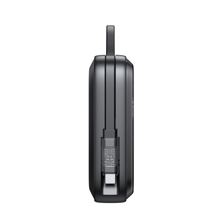 Joyroom powerbank indukcyjny 10000mAh Icy Series 22.5W z wbudowanym kablem USB C czarny (JR-L006)
