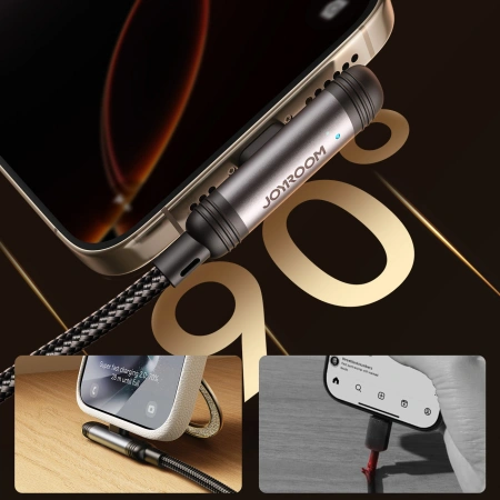 JOYROOM KABEL LIGHTNING 90° 1,2M DO APPLE IPHONE 7 8 X 3A SZYBKIE