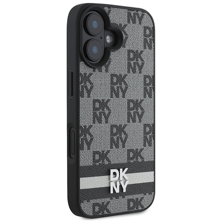 DKNY ETUI HARDCASE DO IPHONE 16 6.1 WZÓR CHECKERED STRIPES WYSOKIEJ JAKOŚCI