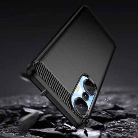 Carbon Case etui do Infinix Hot 20S elastyczny silikonowy karbonowy pokrowiec czarne
