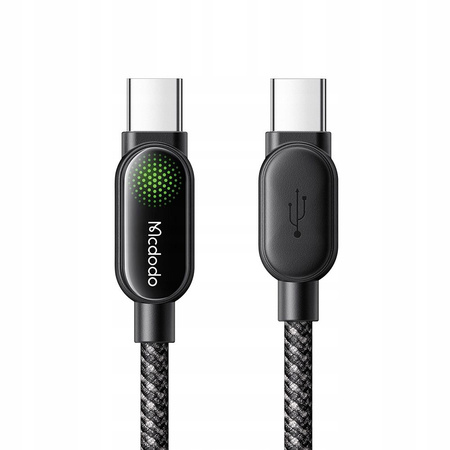 MCDODO KABEL USB-C USB-C SZYBKIE ŁADOWANIE USB TYP C PD 100W 1M LED CZARNY
