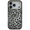 Etui Guess Leopard Glitter MagSafe do    iPhone 17 Pro czarny