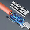 Kabel kątowy USB C - USB C 120W 1m rotacja 180° Dudao - pomarańczowy
