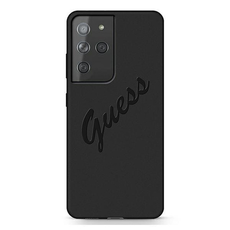 Guess GUHCS21LLSVSBK S21 Ultra G998 czarny/black hardcase Script Vintage