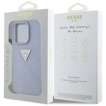 GUESS ETUI TPU DO IPHONE 16 PRO MAX Z LOGO TRIANGLE I METALOWYM ZDOBIENIEM