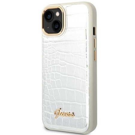 Guess GUHCP14SHGCRHS iPhone 14 6,1" srebrny/silver hardcase Croco Collection