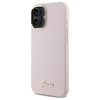 GUESS ETUI HARDCASE DO IPHONE 16 6.1 SILIKONOWE SCRIPT METAL LOGO RAMKA