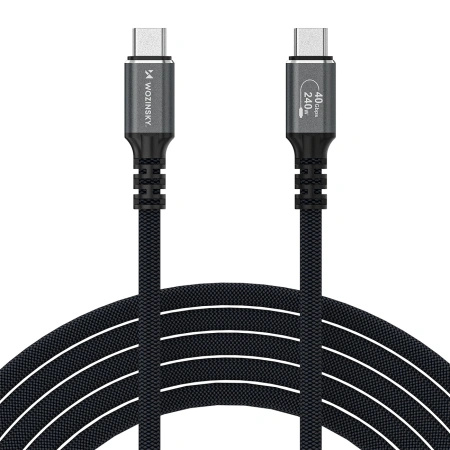 Kabel Wozinsky WPS-UY415S USB-C USB4 40Gb/s 240W 1,5m 4K - czarny