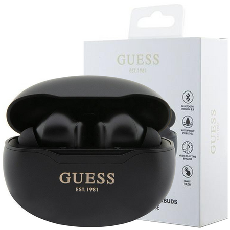 Słuchawki Bluetooth Guess GUTWST50EK TWS + stacja dokująca - czarne Classic EST