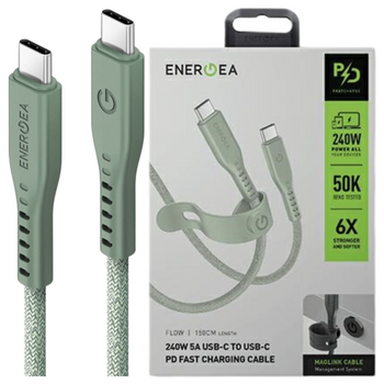 ENERGEA KABEL 1.5M USB-C DO USB-C 240W 5A PD DO LAPTOPÓW SZYBKIE ŁADOWANIE