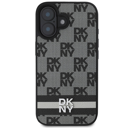 DKNY ETUI HARDCASE DO IPHONE 16 6.1 WZÓR CHECKERED STRIPES WYSOKIEJ JAKOŚCI