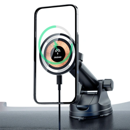 Uchwyt samochodowy Dudao F12MAX+ z ładowarką bezprzewodową 15W kompatybilny z Magsafe - czarny