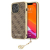 Etui Guess GUHCP13LGF4GBR na iPhone 13 Pro / 13 - brązowe 4G Charms Collection