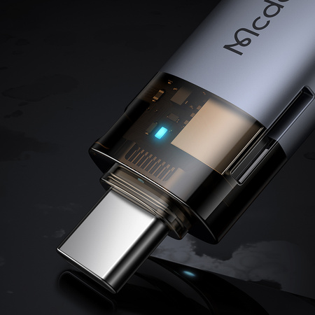 MCDODO ADAPTER PRZEJŚCIÓWKA USB-A DO USB-C CZYTNIK KART TF 512GB OTG LED