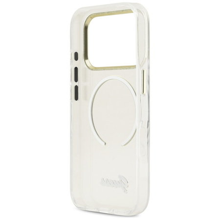 Etui Guess IML Script Metal MagSafe do   iPhone 17 Pro Max przezroczysty