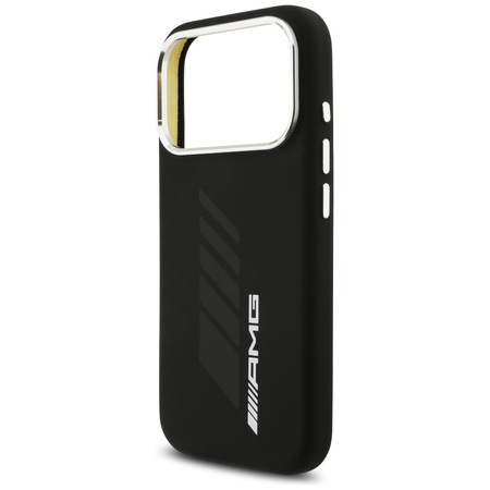 Etui AMG Silicone Oversize Rhombs        MagSafe do iPhone 17 Pro czarny