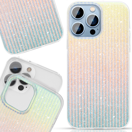 Kingxbar Travel Series luksusowe eleganckie etui na iPhone 13 Pro niebiesko-pomarańczowy (Clouds)