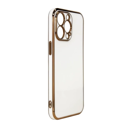 Lighting Color Case etui do Xiaomi Redmi Note 11 żelowy pokrowiec ze złotą ramką biały